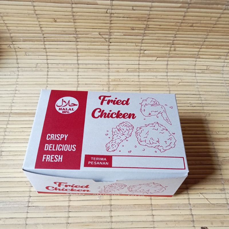 

@50pcs dus box fried chicken laminasi uk 15x10x6 white craft