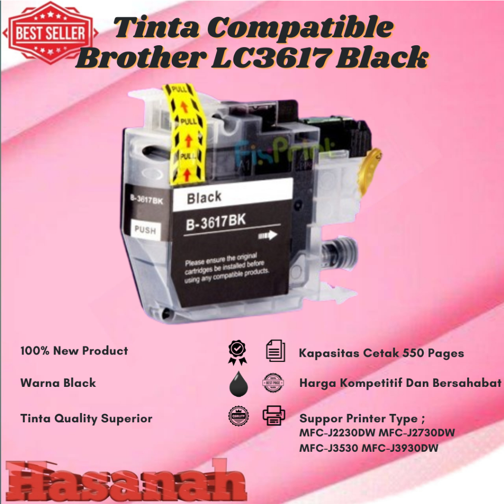 Tinta Catridge Compatible Brother LC3617 For MFC-J2230DW MFC-J2730DW MFC-J3530 MFC-J3930DW