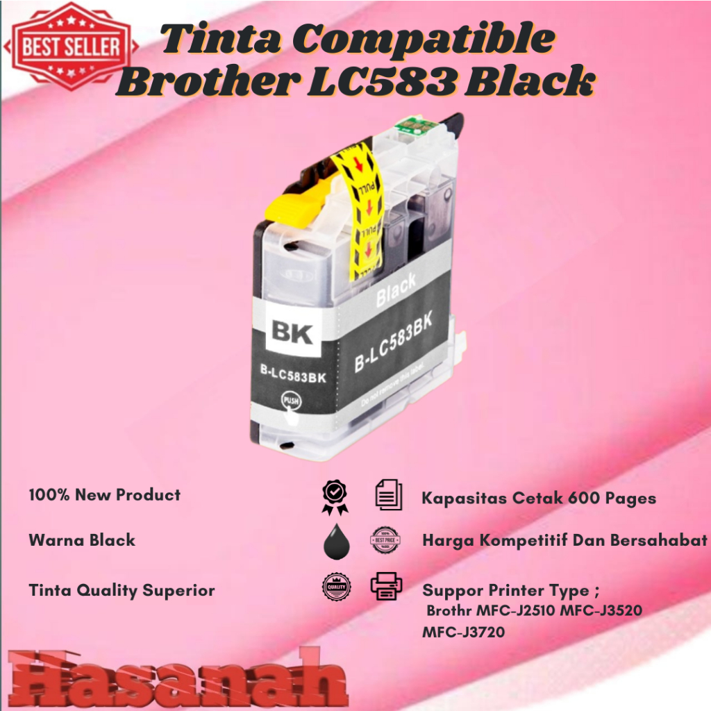 Tinta Catridge Compatible LC583  For Brothr MFC-J2510 MFC-J3520 MFC-J3720