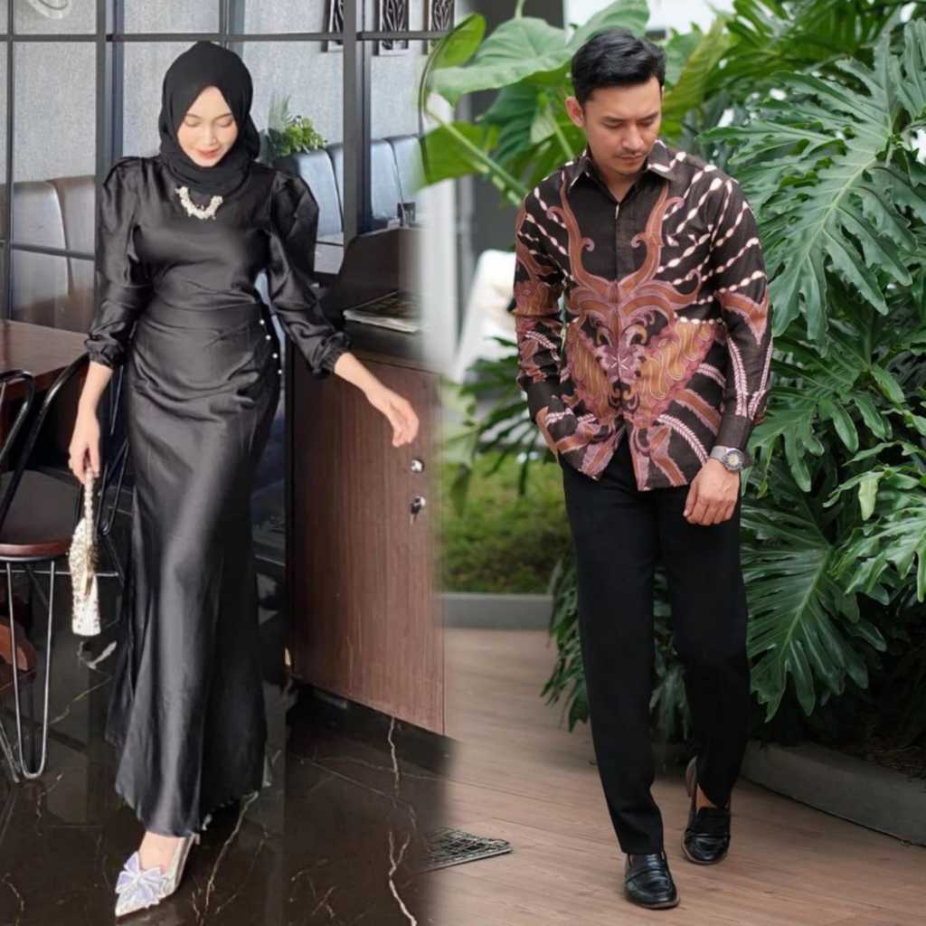 Couple Gamis Ellora Dress Duyung Mutiara Couple Dress Kondangan Lamaran Baju Couple Lebaran Maxi Dre