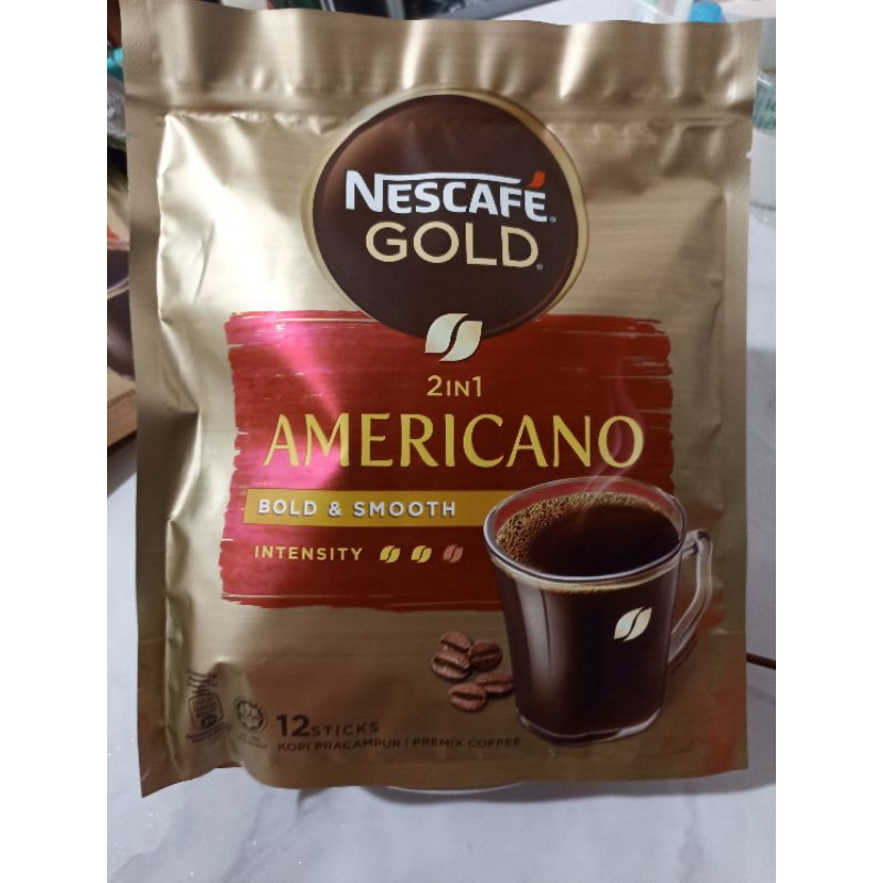 

Nescafe Gold Coffee 2in1 Americano Bold & Smooth Original Malaysia (12 Sticks).