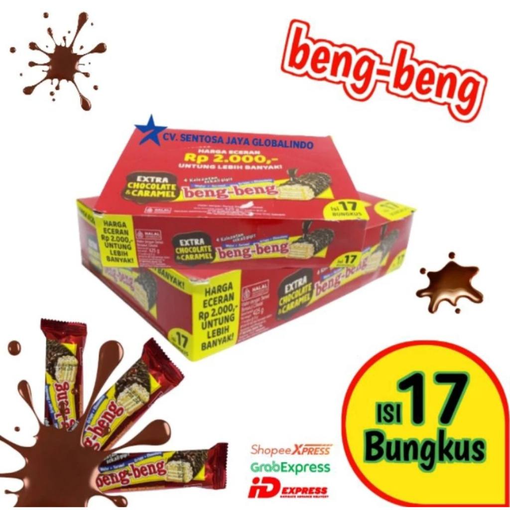 

Beng-Beng Extra Caramel 1 Box Isi 17 Pcs | Lebih Murah