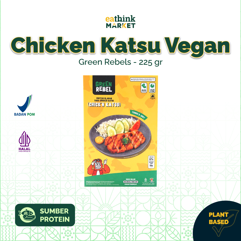

Chicken Katsu Daging Ayam Nabati Vegan Instan - Green Rebel 225 g