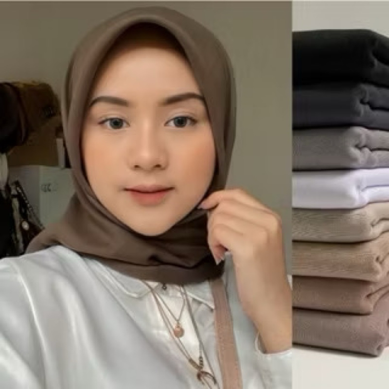 GB (AZARA WARNA BASIC) Jilbab Segiempat Polos AZARA JAHIT TEPI/hijab basic voal jahit tepi/Kerudung