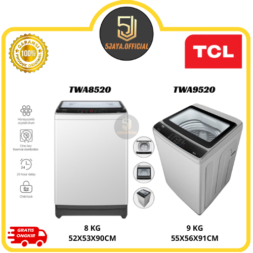 Mesin Cuci TCL 2 Tabung 8KG, 9KG - TWA8520/TWA9520 TCL