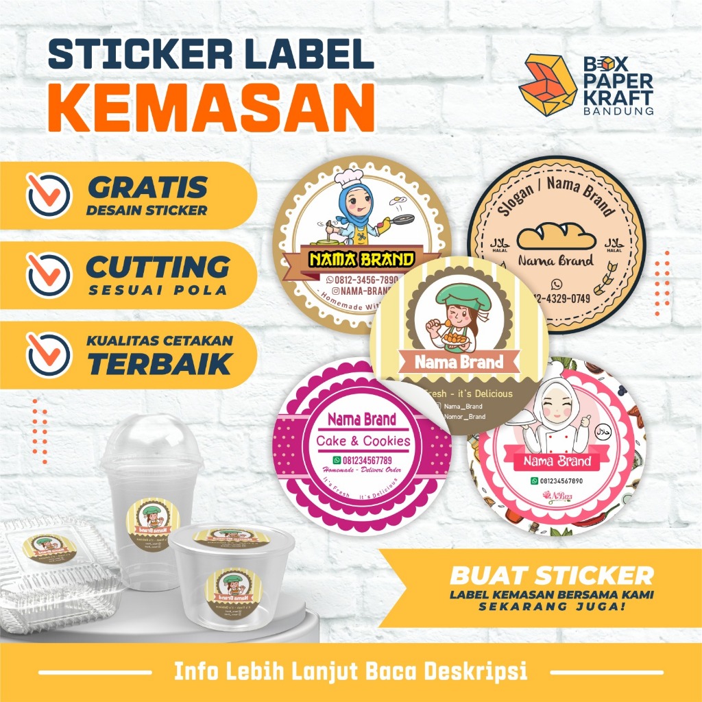 

Cetak Sticker Stiker Custom Segel Label Kemasan Produk Makanan Botol Minuman