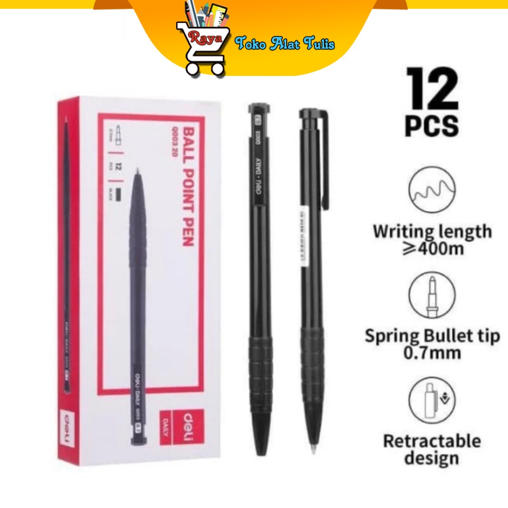 

Deli Ball Point Pen 1pcs Pulpen Cetek 0.7 mm EQ00320