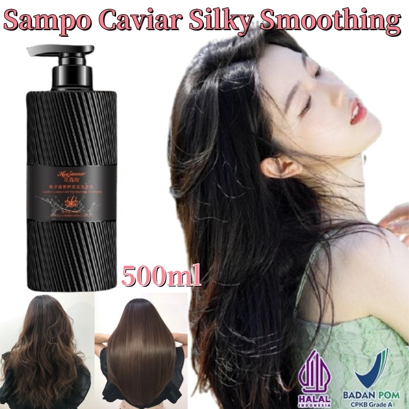 Caviar Silky Smoothing Shampo 500ml Shampoo Pelurus Rambut Smoothing Rambutuntuk Rambut Rusak | Keri