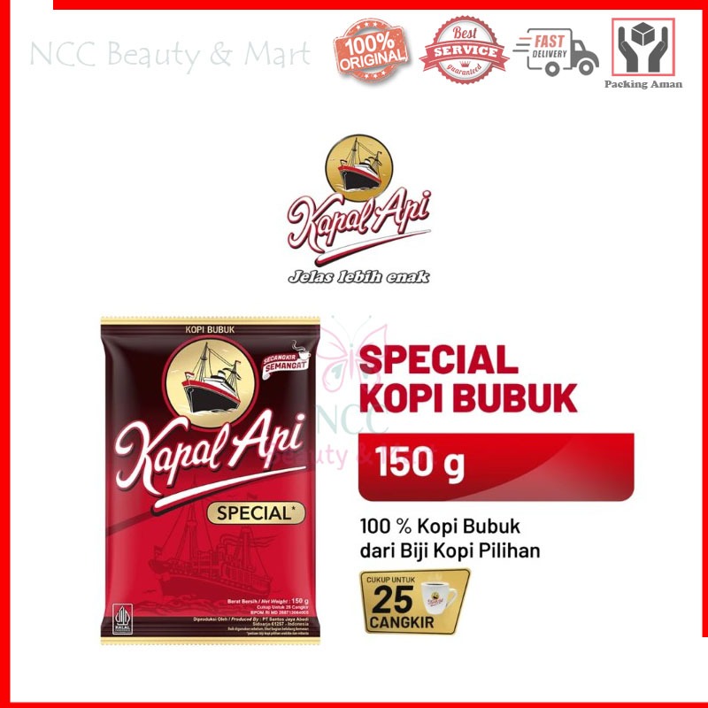 

* NCC * Kapal Api Kopi Hitam Bubuk Special Bisa Untuk 25 Cangkir Coffee Ukuran Besar 150 gr