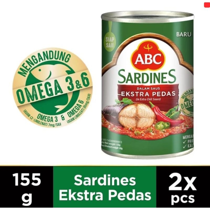 

FREE PACKING- ABC SARDEN SAUS EXTRA PEDASS 155GR ISI 2PC