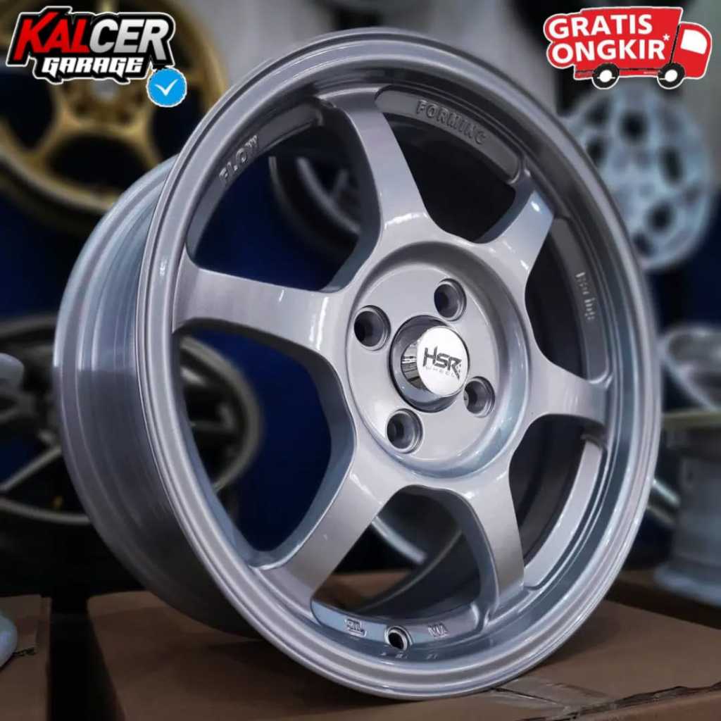 VELG HSR YUZAWA R15 GLOSSY SILVER Cocok untuk mobil Agya, Sigra, Yaris, Brio, Karimun