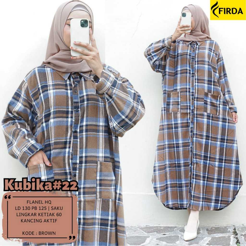 MIDI DRESS WANITA JUMBO LD 130 KATUN FLANEL MOTIF KOTAK KOTAK TERBARU PAKAIAN WANITA BAJU DRESS