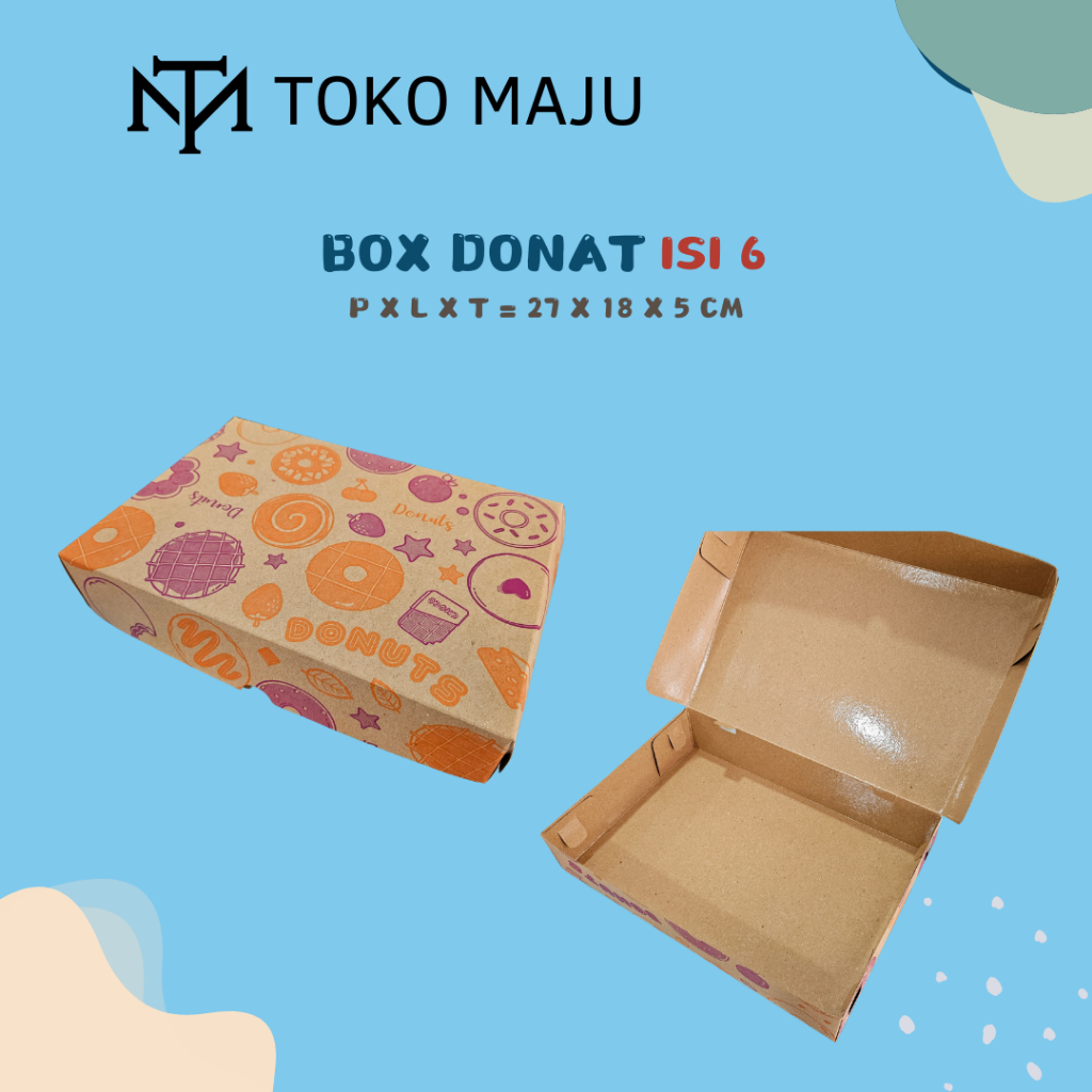 

Box Donat Motif (isi 6) Kraft + Laminasi uk 27 x 18 x 5 cm