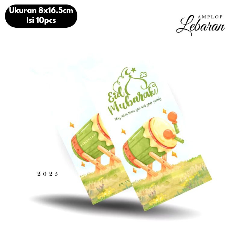 

Amplop Lebaran Premium 2025 Tanpa Dilipat Ukuran Besar 8x16.5cm Isi 10pcs Kertas Tebal 100gsm - Motif Eksklusif Lebaran 2025
