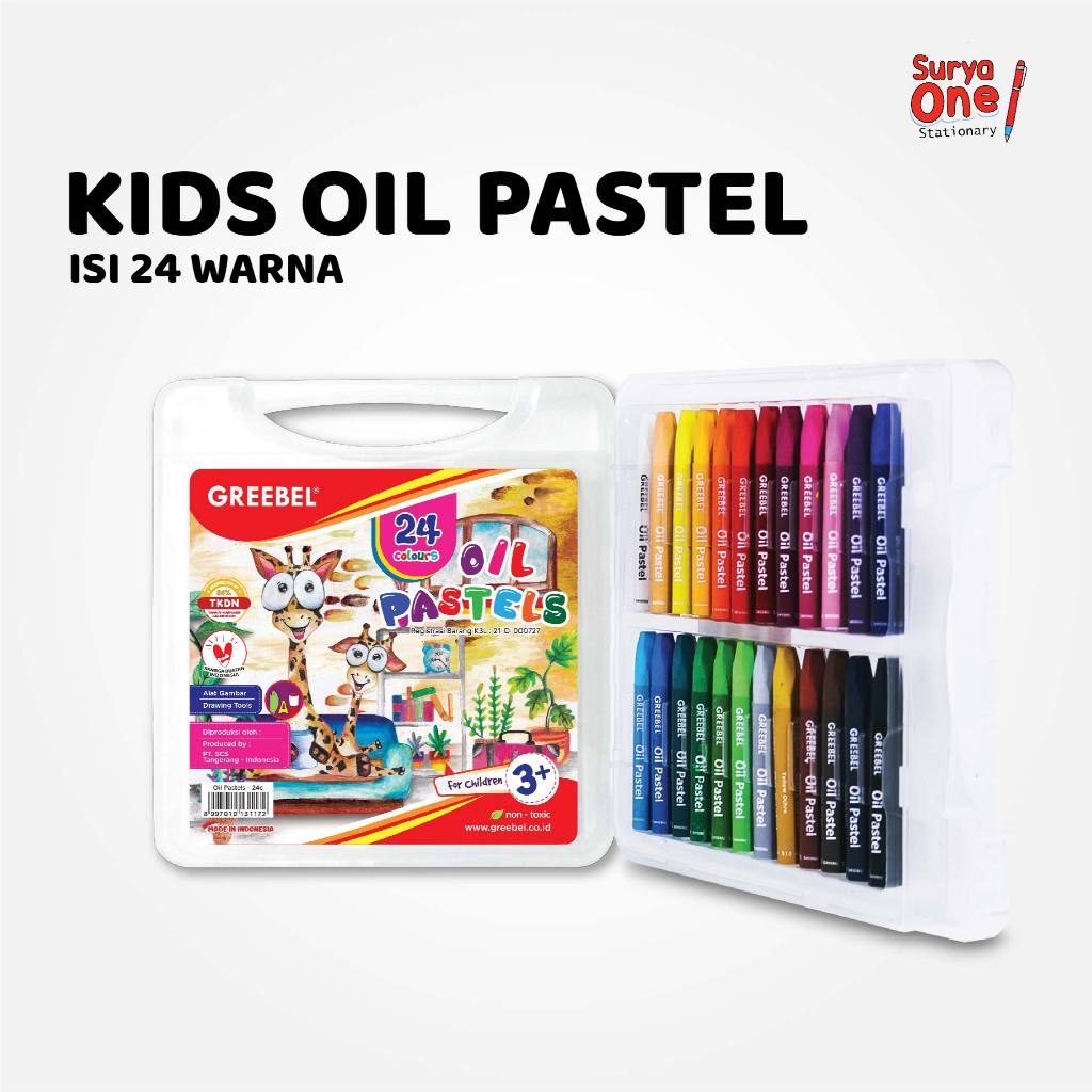 

GREEBEL Crayon Krayon 24 Warna / Kids Oil Pastel 24 Warna / Crayon Greebel