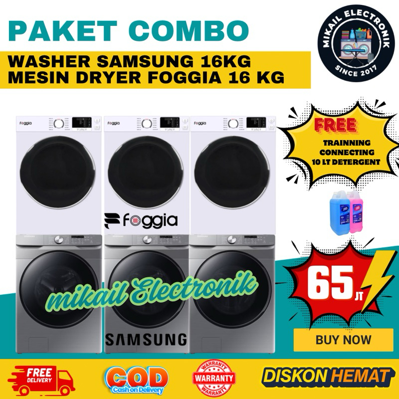 PAKET COMBO LAUNDRY MESIN CUCI SAMSUNG 16 KG SET