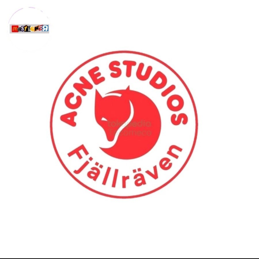

sticker acne studios x fjallraven kanken logo rounded stiker outdoor casual streetwear