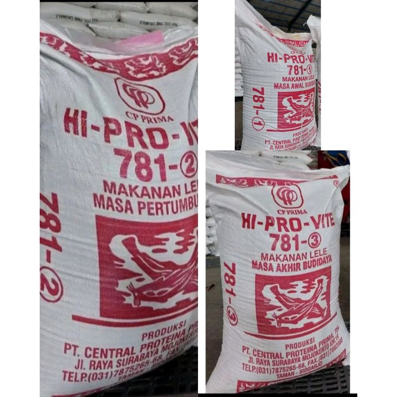 Pellet pakan ikan bandeng nila gurami lele 781-1 781-2 781-3 hi pro vite 10kg