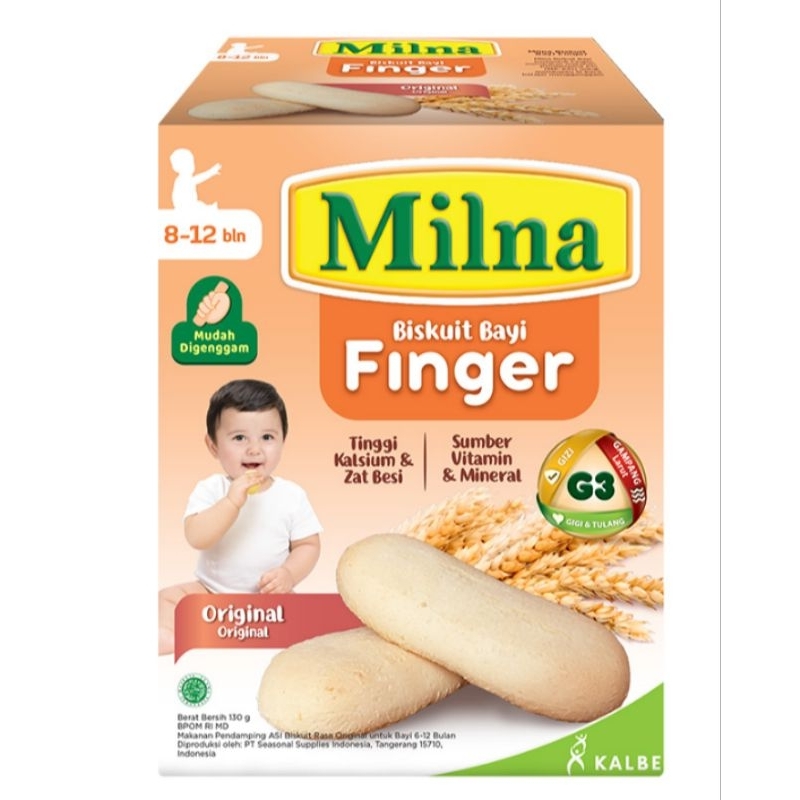 Milna Biskuit Bayi Finger rasa original 52 gram untuk usia 8-12 bulan