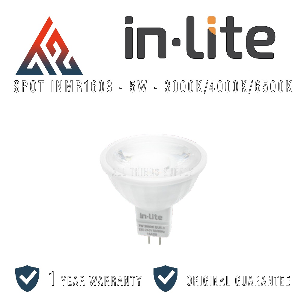 Inlite INMR1603 LED Lampu Sorot Spotlight MR16 5W Putih / Kuning - In-Lite 5 W 5Watt 5 Watt