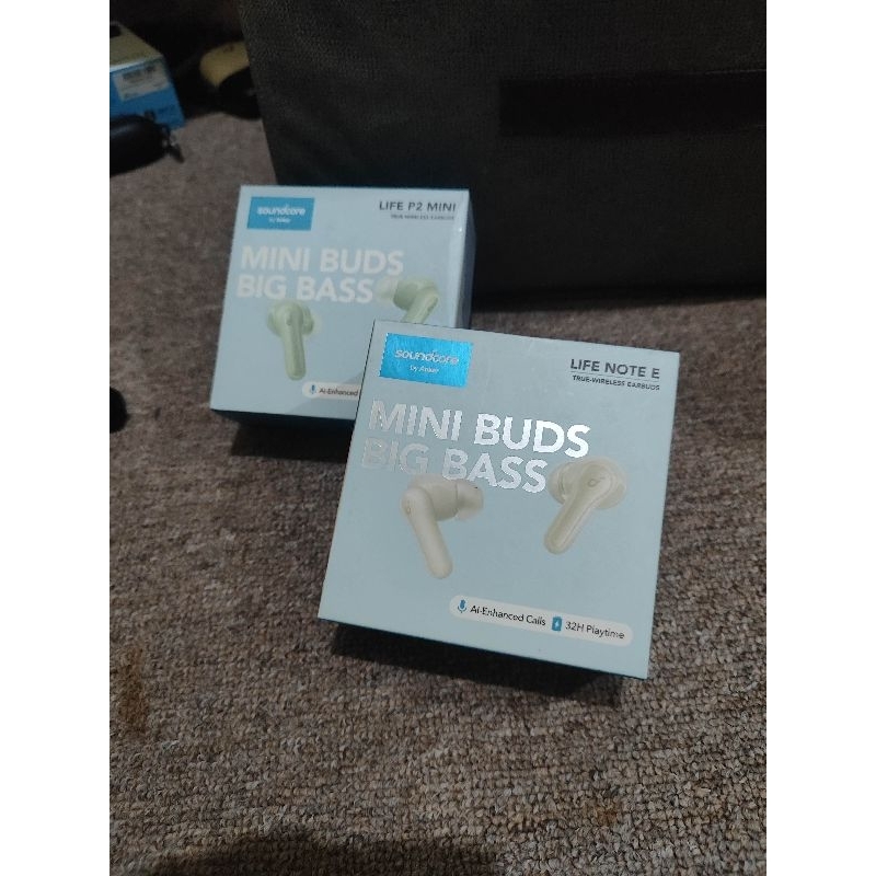 Soundcore Life note E dan P2 Mini Fullset Original tws Hifi with mic, hd sound bukan sparepart