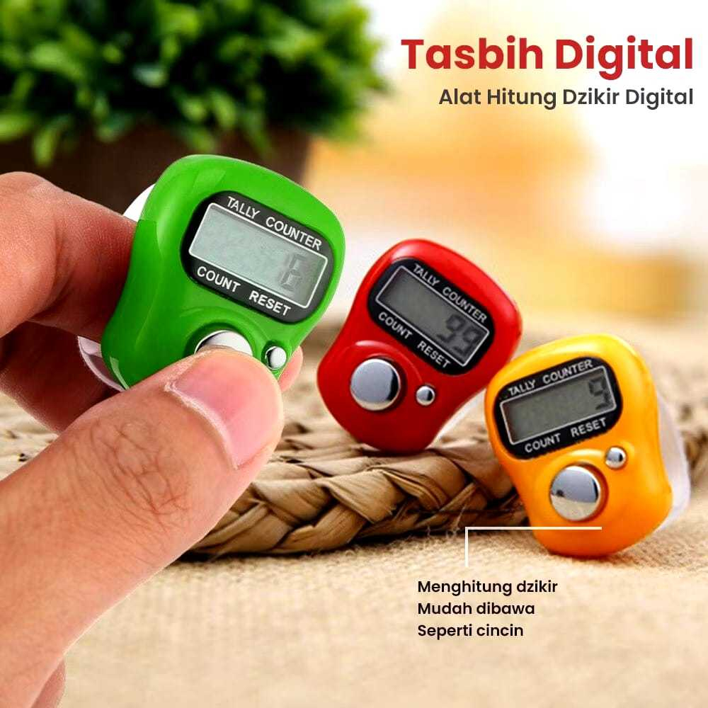 [READYYY] Grosir Isi 24 Pcs Tasbih Digital Mini Alat Hitung Digital Model Cincin Tasbih Elektrik