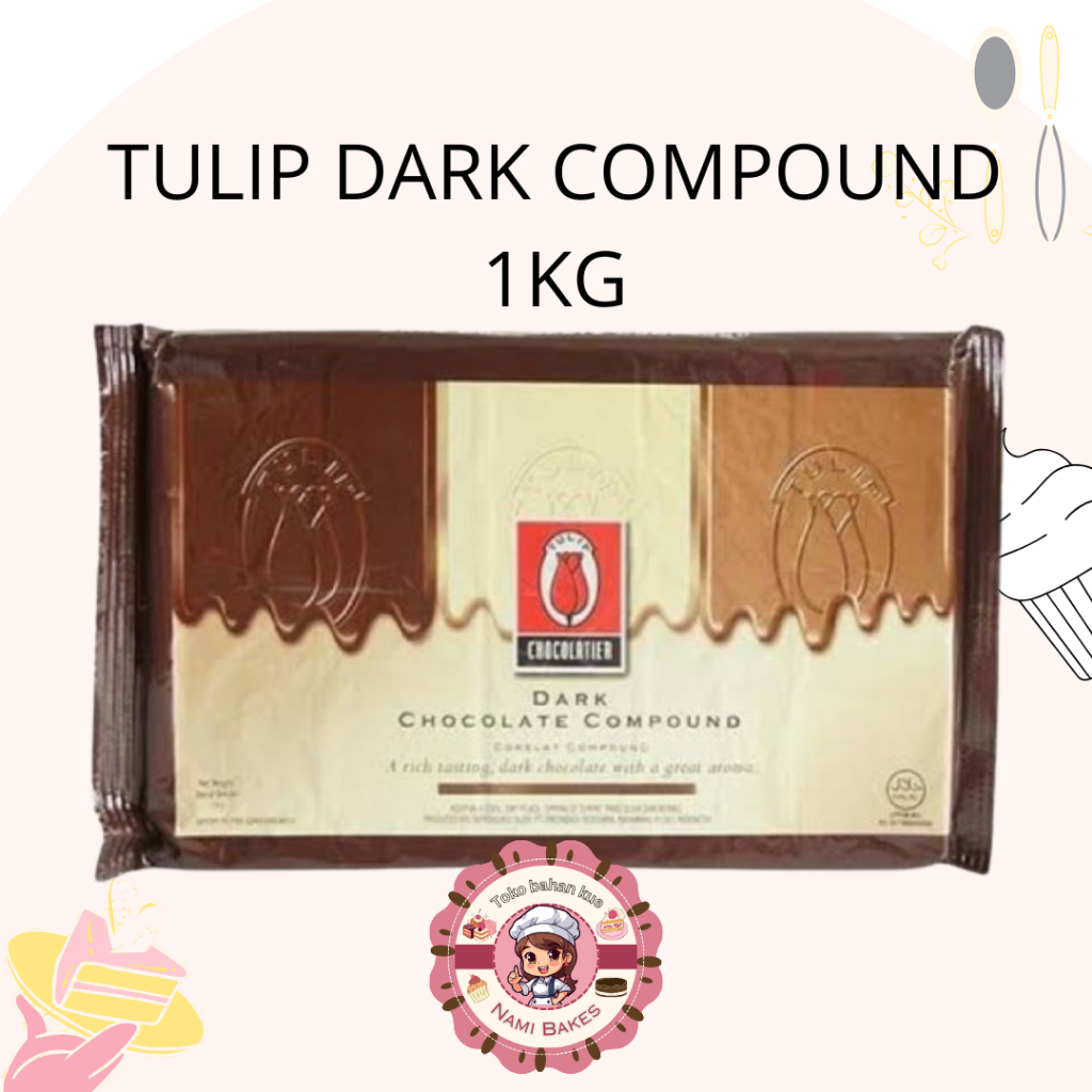 

Tulip Dark Compound Chocolate / Cokelat Batang 1 kg