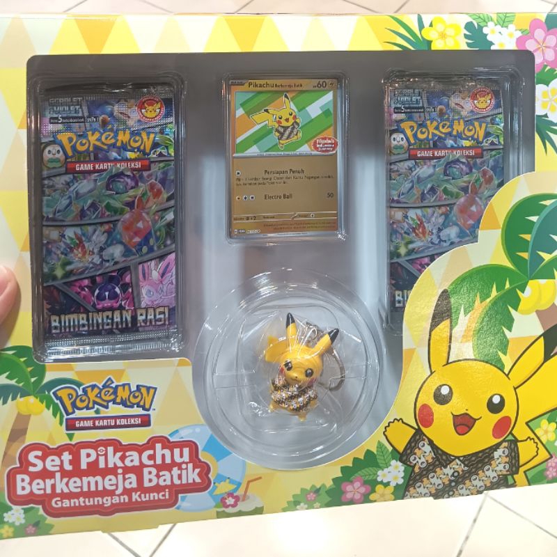 POKEMON GAME KARTU KOLEKSI SET PIKACHU BERKEMEJA BATIK
