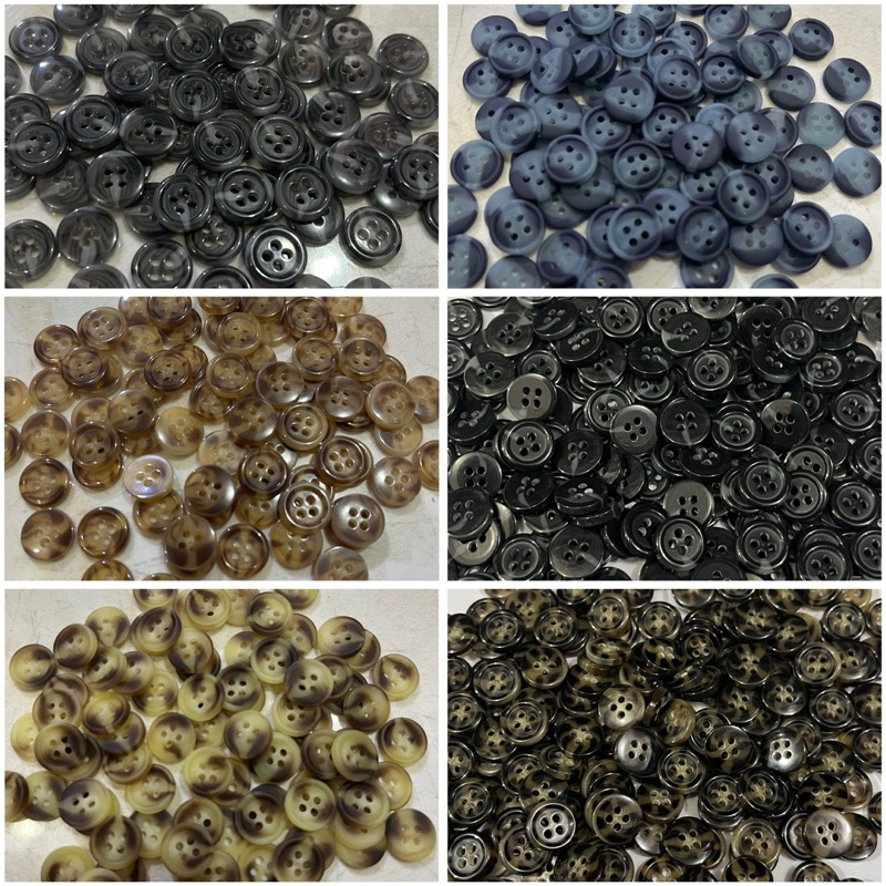 (144 PCS) Kancing Baju/Kemeja/Hem/Ukuran 18L/1,1cm/Motif Belang