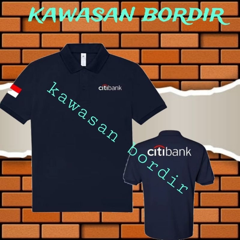 Terbaru polo shirt Citibank kaos Citibank seragam Citibank baju Citibank full bordir..