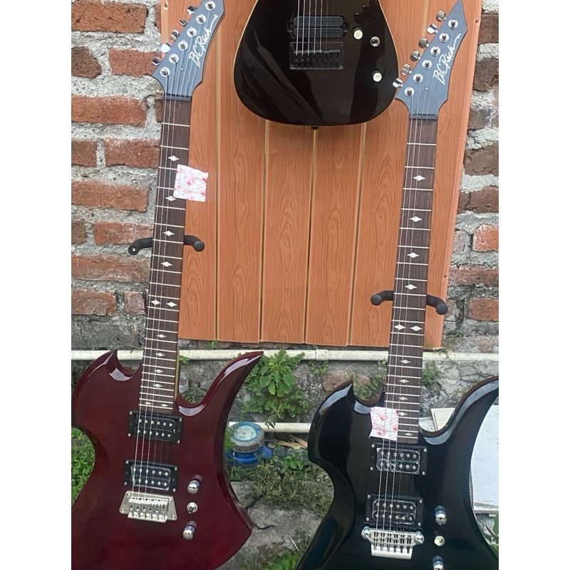 Gitar bc rich original warna merah dan hitam