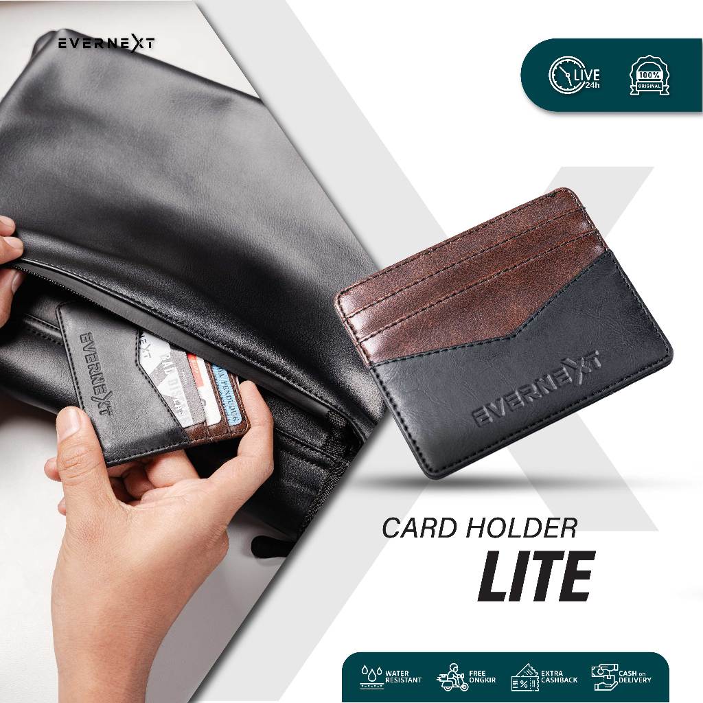 Evernext - Dompet Kartu Uang Pria Card Holder Premium Lite Pria Dompet Kulit Kartu ATM Pria Card Hol