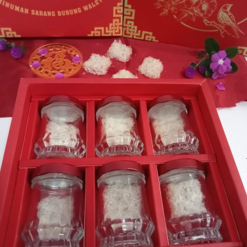 

paket hampers termasuk 6pcs mini walet dan 6 botol kaca
