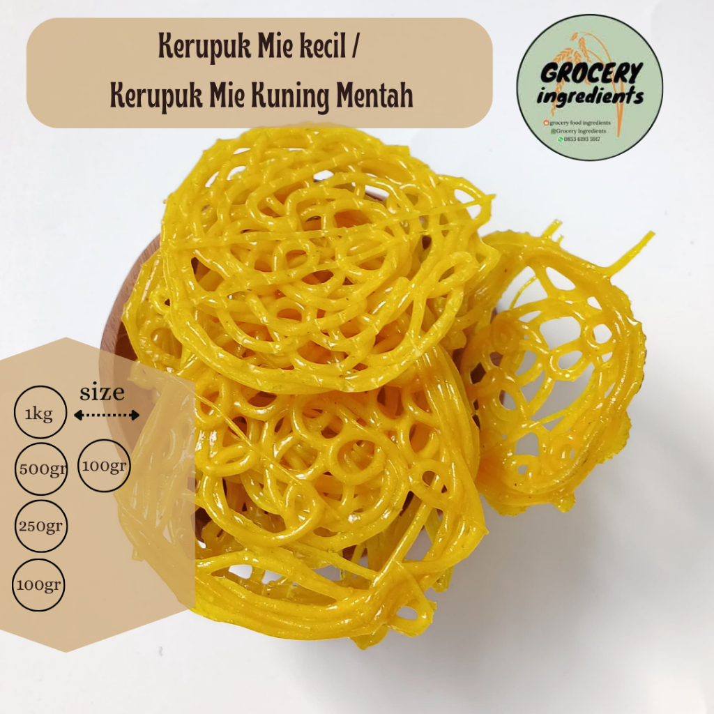 

Kerupuk Mie kecil 500gram / Kerupuk Mie Kuning Mentah