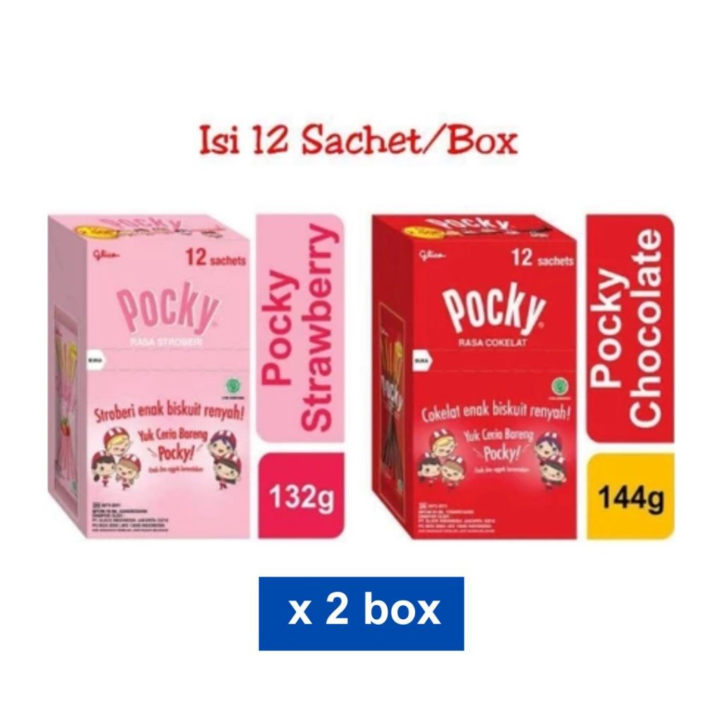 

Glico Pocky Stick Biscuit isi 12 Sachet / 2 box