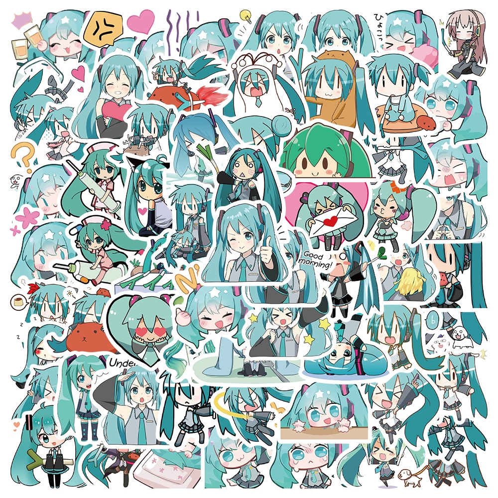 

COD!65PCS Karakter kartun populer Hatsune Miku stiker untuk Buku Tempel/Buku Harian/HP/Dekorasi Laptop/Sticker Helm Tahan Air Vinil/Stiker Tablet Ponsel stiker tahan air berperekat