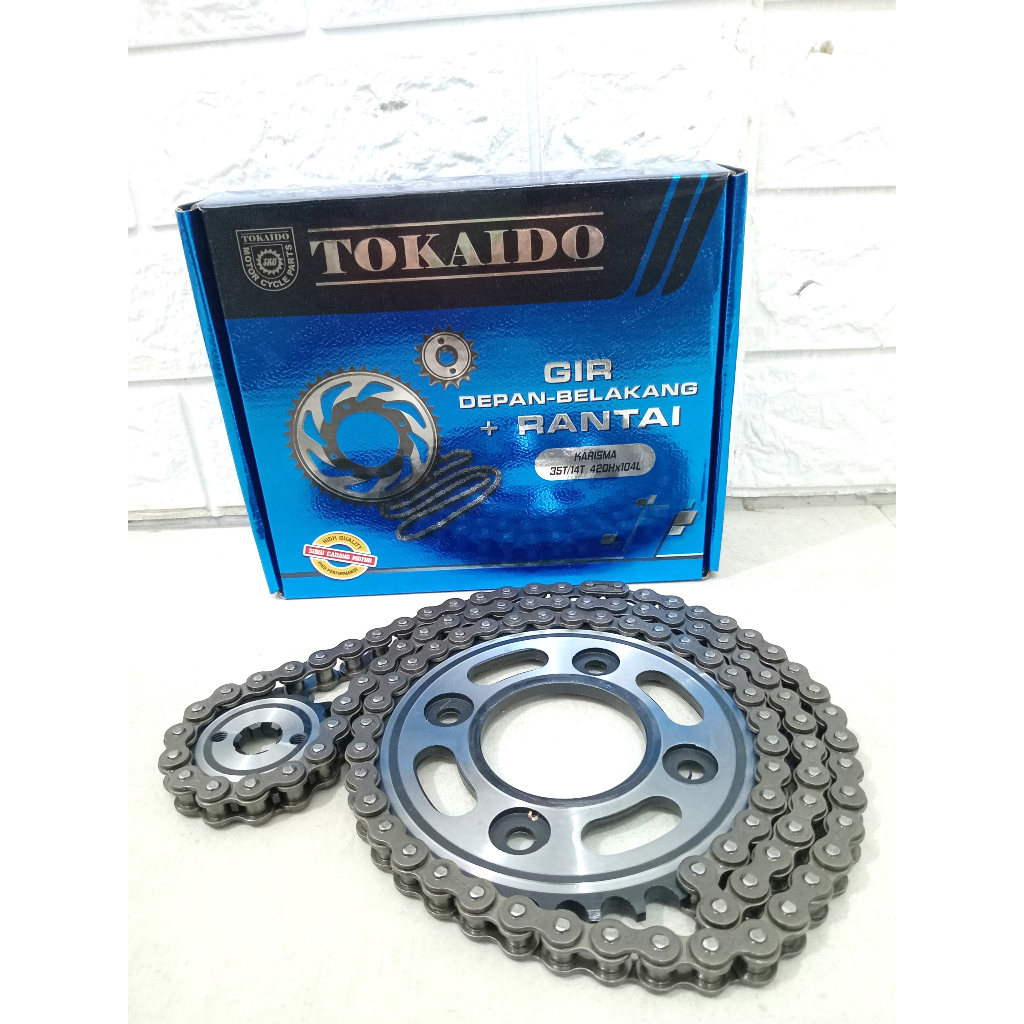 CHAIN KIT KARISMA 420 / GEAR GIR SET KARISMA 420  GEAR SET KHARISMA TOKAIDOI 35T-14T 420-104L