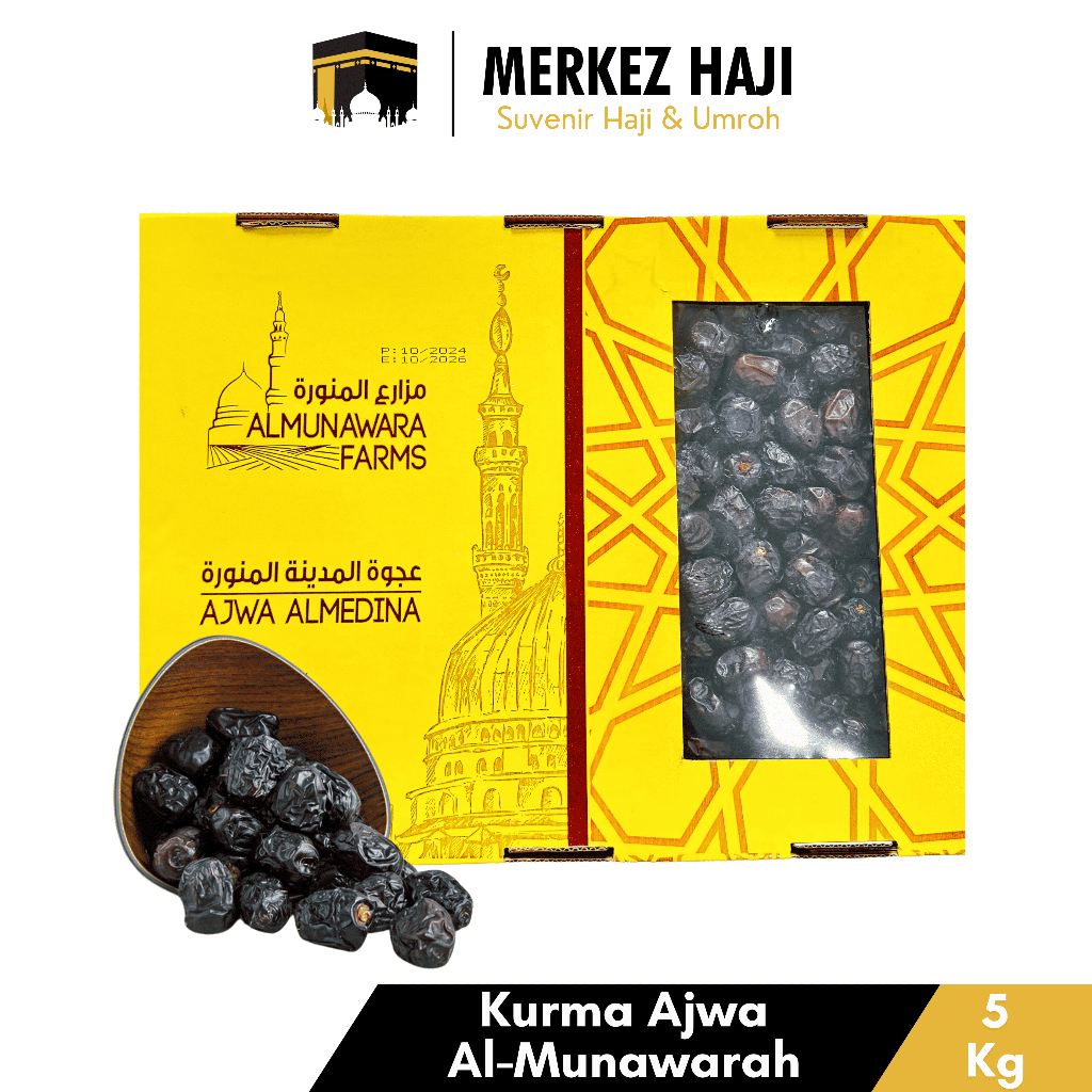 

Kurma Ajwa 5Kg Asli 100% Original | Kurma Oleh Oleh Haji Umroh Jumbo Premium Grade A High Quality