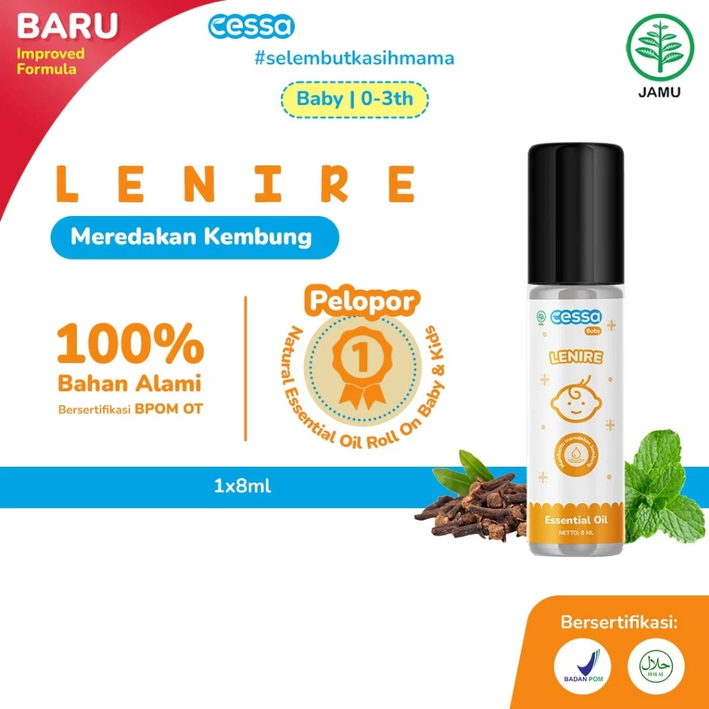 Cessa Baby Lenire 8ml Roll On - Minyak Esensial Alami untuk Mengatasi Perut Kembung/Mual Bayi