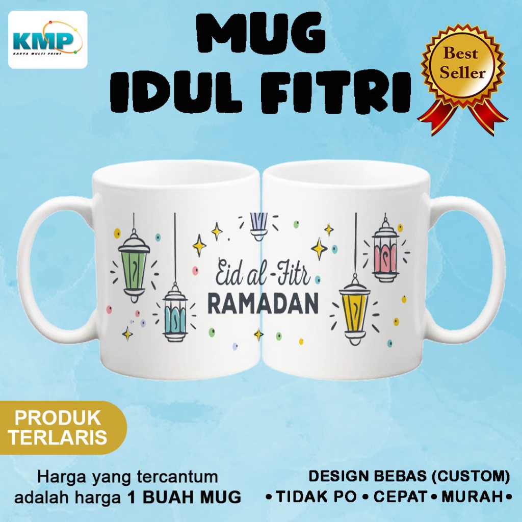 MUG RAMADAN/ MUG IDUL FITRI/ MUG LEBARAN / GELAS CUSTOM LEBARAN / MUG CUSTOM
