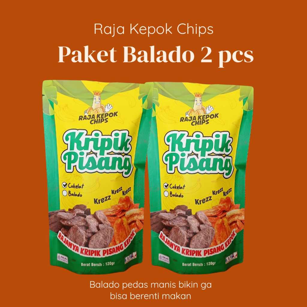 

Raja Kepok Chips - Kripik Pisang Balado - Cemilan Kripik Pisang - Cemilan Sehat Home Made