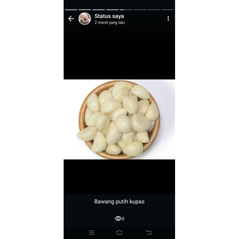 

baput kupas* bawang putih kupas