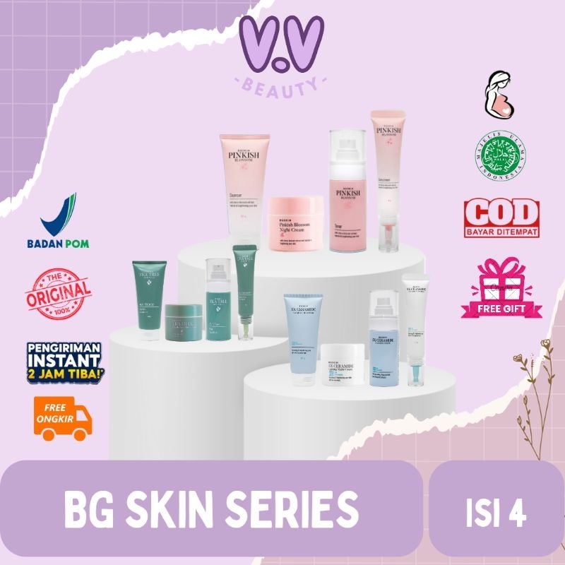 BG SKIN - READY All Paket BG Skin Pinkish blossom/tea tree/5× ceramide Bpom Original