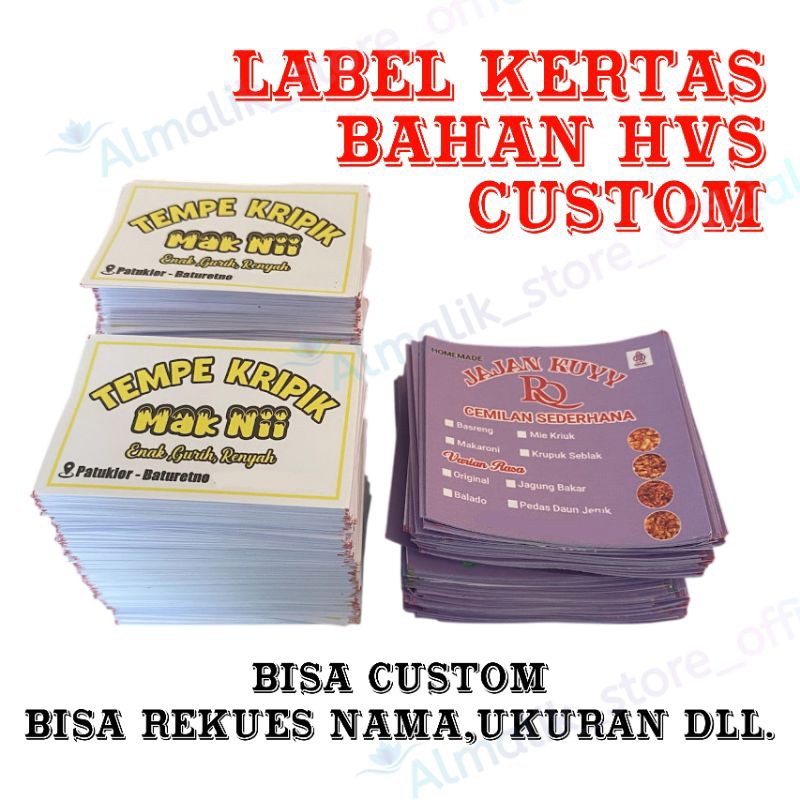 

JASA CETAK BAHAN HVS / Cetak Label Kemasan produk Jualan / print label jualan / label makanan / label olshop / label kemasan murah / laber merk / label produk makanan minuman