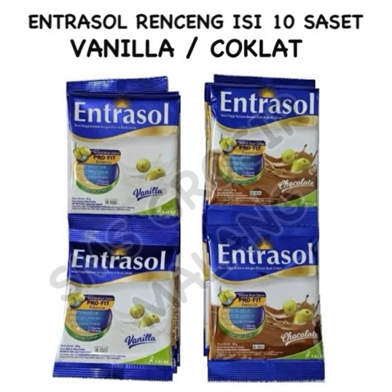 

ENTRASOL susu tinggi kalsium / ENTRASOL VANILLA / ENTRASOL COKLAT / 1 renceng isi 10 saset