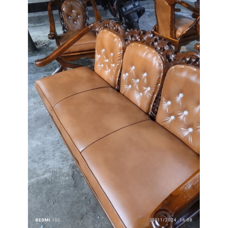 RB KULIT OSCAR MOTIF SEMBUR // FURNITURE SOFA OSKAR ABSTRAK // KULIT SOFA METERAN