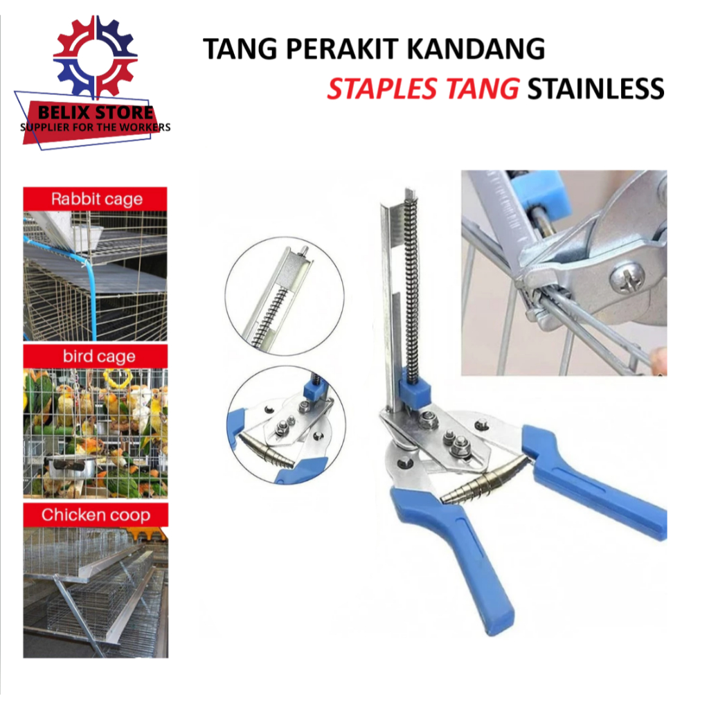 Tang Kandang Alat Pengikat Staples Ikat Kawat M Ring Tang Perakit Kandang Besi Alumunium