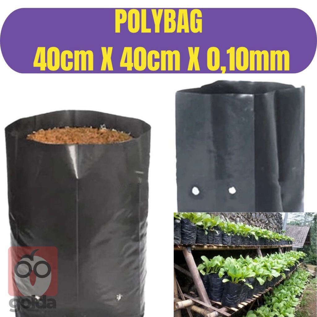 Plastik Polybag Hitam Ukuran 40 cm x 40 cm Perkg | Polybag Tanaman Ukuran Besar All Varian untuk Tan