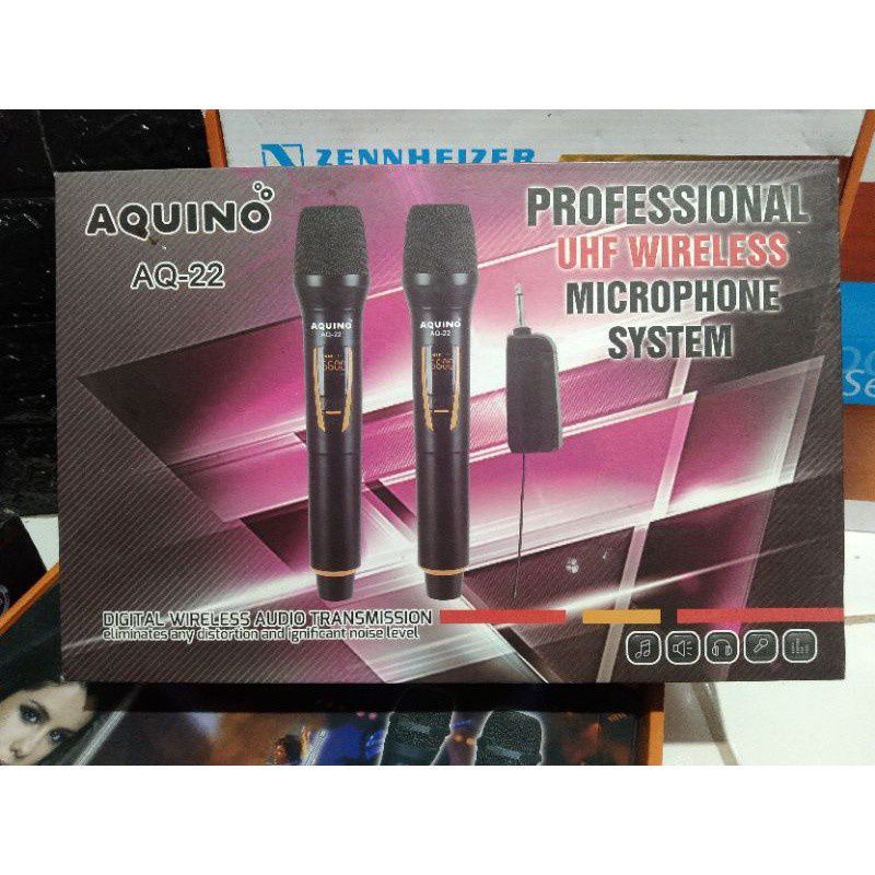 medan elektronik mic wireless aquino 22 microphone tanpa kabel mic murah