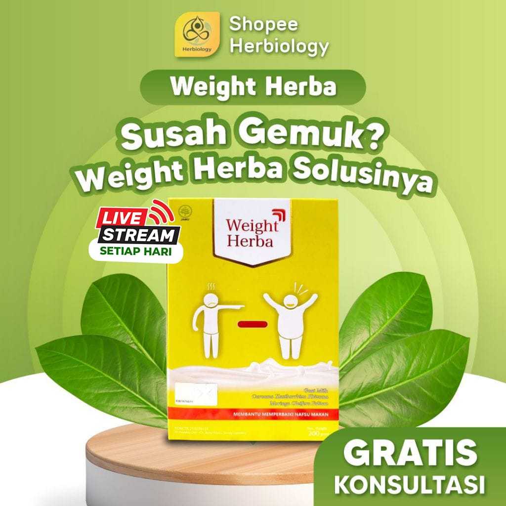 

PROMO !!!! WEIGHT HERBA ORIGINAL - PENGGEMUK BADAN - PENAMBAH NAFSU MAKAN - TINGKATKAN MASSA OTOT - TUBUH IDEAL